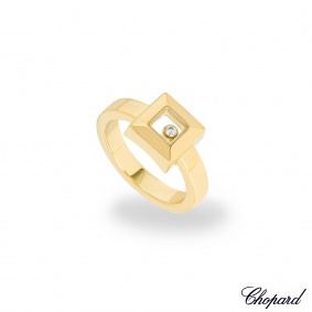 Chopard Yellow Gold Square Happy Diamonds Ring 82/2938-20 Chopard Yellow Gold Square Happy Diamonds Ring 82/2938-20